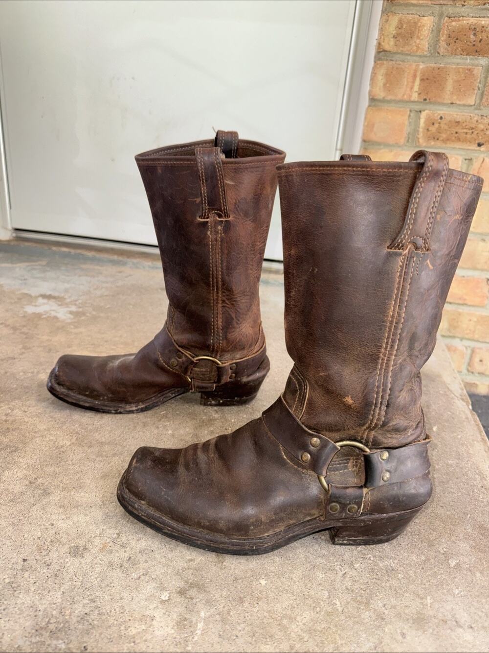 Vintage Frye Brown Leather Harness Boots - Women's Size 6.5 M